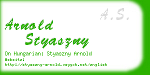 arnold styaszny business card